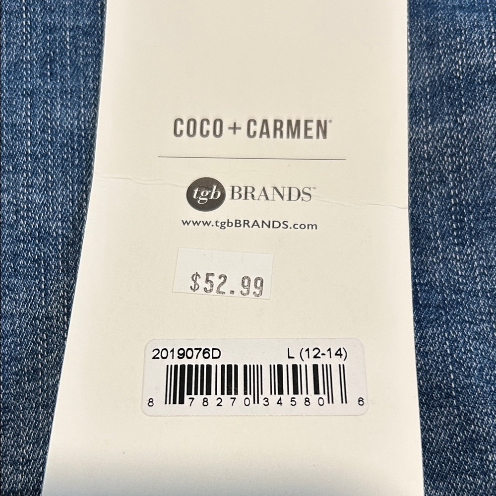NWT Coco + Carmen Blue Denim Midi Skirt - Picture 9 of 9